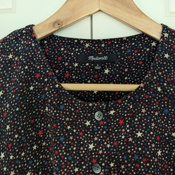 Madewell "Studio Ruffle Hem Top in Starry Night" - Picture 7 of 11